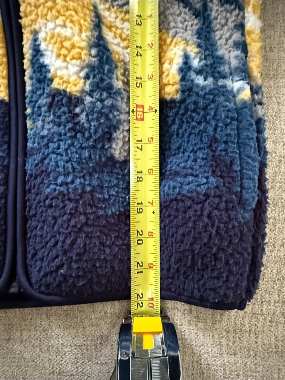 Old Navy Kids Sherpa Puffer Jacket in Blue, Navy & Yellow